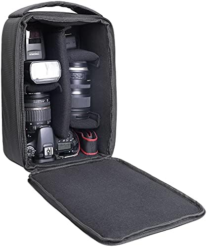 Roomy Camera Protective Bag Insert Waterproof Lens Pouch Shockproof DSLR SLR Carrying Case with Thicken Partition Padded Liner for Sony Canon Nikon Camera Flash Light & Accessories