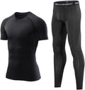 Men's fitness suit quick drying printed leggings long sleeved high stretch training pants sports two-piece set