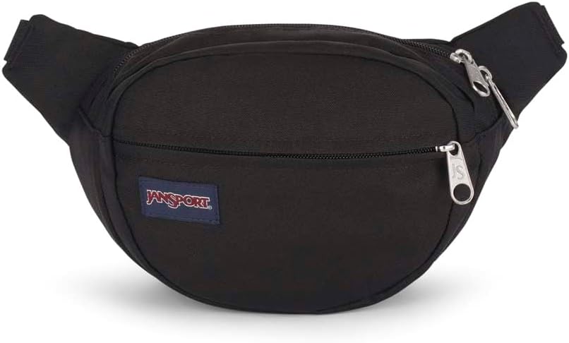 JanSport Fifth Avenue Fanny Pack Crossbody Bags for Women, Men - Stylish, Durable Waist Bag with Adjustable Belt, Main Zippered Pocket, Quick Stash Pocket, Travel Essentials, Black