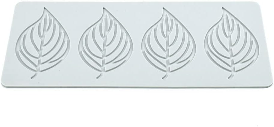 TUKE Hollow Leaf Silicone Molds Lover Heart Chocolate Molds Geometry 3D Silicone Mould Chocolate Candy Leaf Mold Sugar Craft Cake Decoration Cupcake Top (X_Leaf_9.52*4.24*0.12inch) (BH0974)