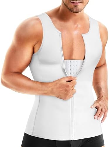 Wonderience Men Shapewear Slimming Body Shaper Compression Shirt Tank top with Zipper Underwear For tummy control