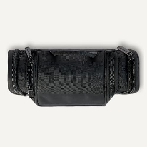 Amazon Essentials Spacious Toiletry Bag, Hanging Cosmetic Dopp Kit with Multiple Compartments, Durable Polyester, Large Capacity Storage, Compact Design, Black (Previously Amazon Basics)