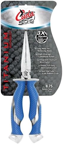 CUDA 8.75" Needle Nose Pliers | Durable Fishing Hooks Remover with Wire, Mono & Fluorocarbon Cutter - Saltwater & Freshwater Use