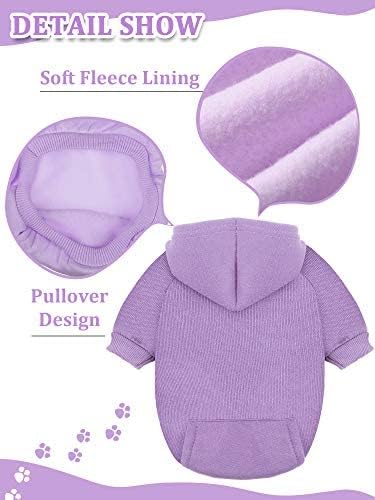 Syhood 6 Pieces Dog Hoodie Winter Warm Sweater with Hat Small Dogs,XXS