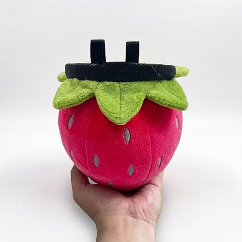 Strawberry Chalk Bag Rock Climbing Chalk Bag Suitable Bouldering Gym Indoor & Outdoor Climbing with Adjustable Belt