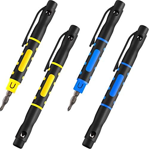 Mudder 4 Pcs Pen Screwdriver 4 in 1 Multipurpose Crossing Flathead