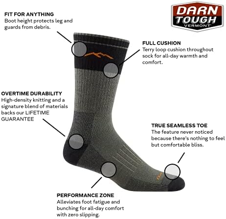 Darn Tough Men's Hunter Boot Heavyweight with Full Cushion Sock (Style 2101)