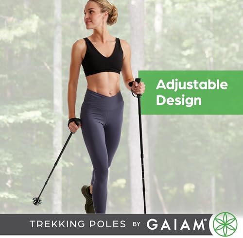 Gaiam Trekking Poles, Pair, 7075 Aluminum Hiking Poles