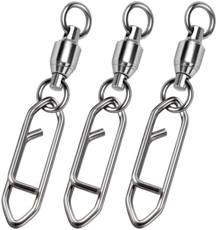 Alwonder 30-Pack Fishing Speed Clips Quick Change Snap Swivels, Ball Bearing Swivel Power Clips Fishing Snap Swivels Freshwater Saltwater Crankbait Popper Lures Quick Snaps Connectors Tackle