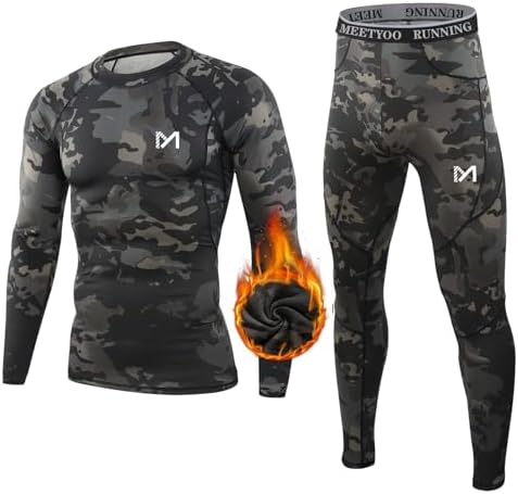 MEETYOO mens Men's Thermal Underwear Set Sport Long Johns Base Layer