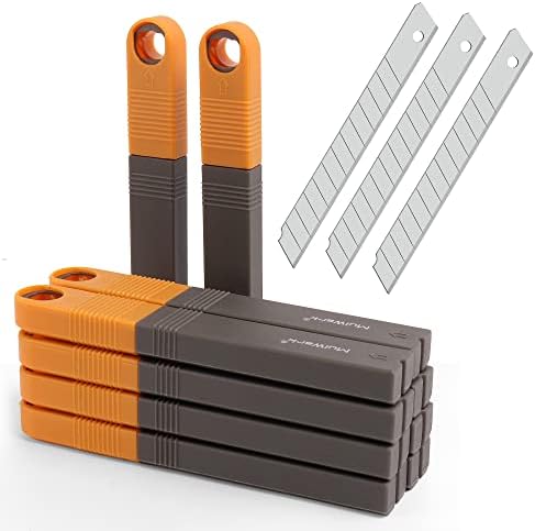 MulWark 100PC 9MM Snap Off 60 Degree Utility Knife Replacement Blades, Multi-Purpose Sharp Precision Box Cutter Blade for Universal Retractable Cutting Knives