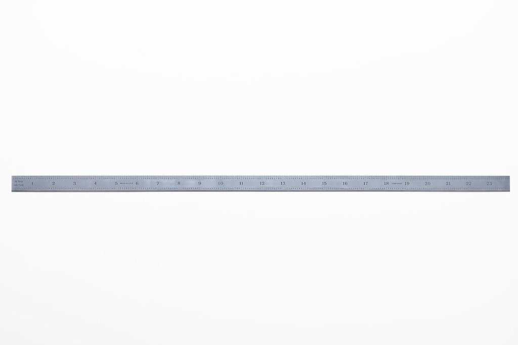 PEC Tools 24"/600mm Steel Rule, Slim & Flexible, Made in USA
