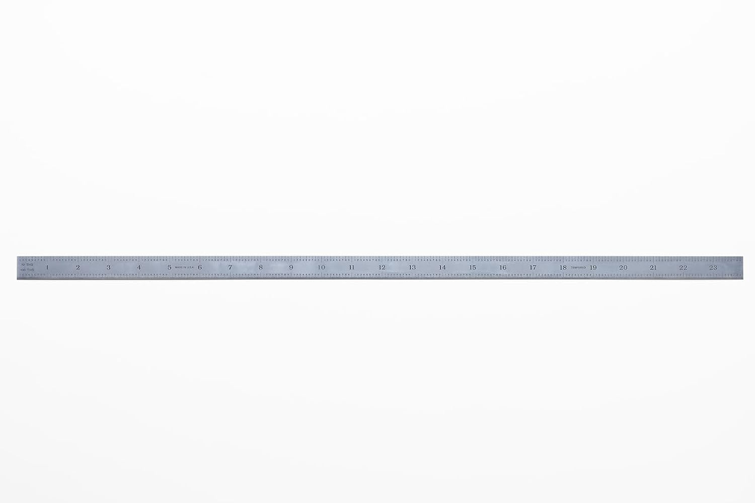 PEC Tools 24"/600mm Steel Rule, Slim & Flexible, Made in USA