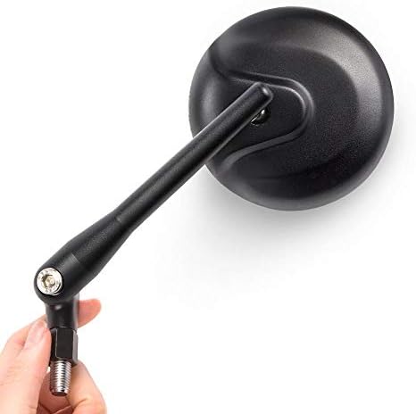 KiWAV Magazi Motorcycle Mirror retro black 8mm for scooter moped atv pair
