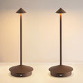 EJQ 2 Pack LED Rechargeable Cordless Table Lamps,Portable Outdoor 5000mAh Battery Operated Table Light Touch Control 3 Color Dimmable for Patio/Cofee/Restaurant/Camping/Dining/Bedroom-Brown