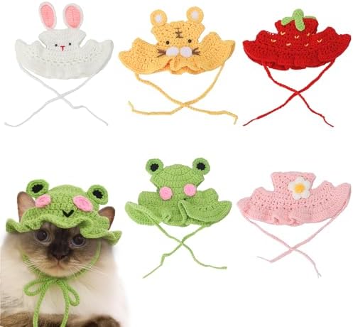 5 Pack Cute Knitted Cat Hats Dog Hats