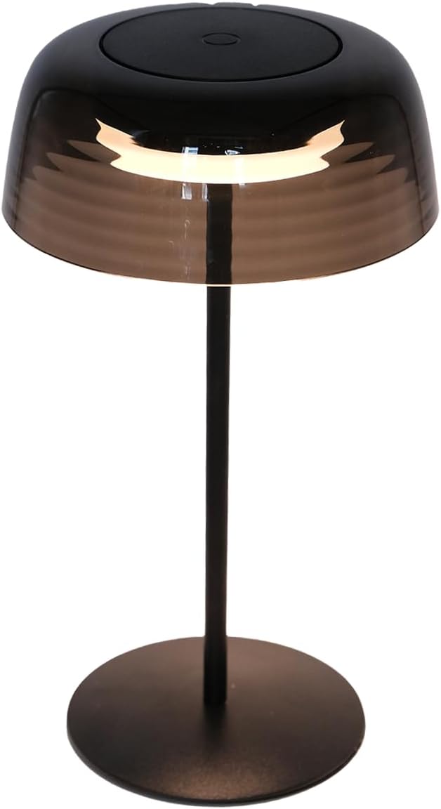 Artistic Cordless Table Lamp, Rechargeable&Waterproof (Black)