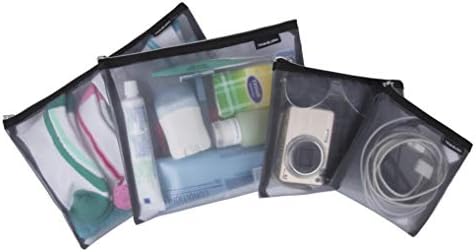 Travelon Set of 4 Mesh Pouches, Blue, 9.5 x 12.75 x 0.5