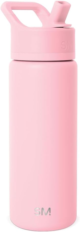 Simple Modern Insulated Water Bottle with Straw | 18oz | Pink