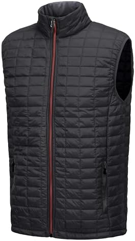 Little Donkey Andy Men's Puffer Vest, Lightweight Warm Sleeveless Jacket for Hiking Travel Golf Black/Gray XXXL