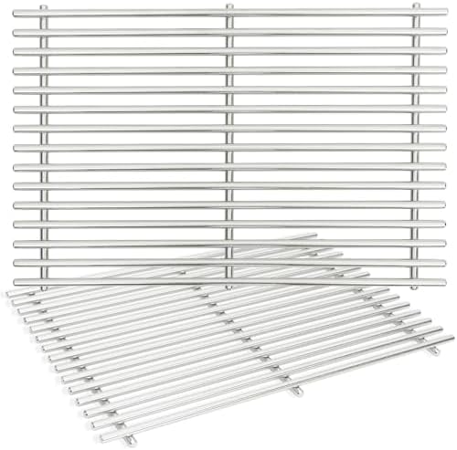 J&HYBBQ 17.4" Grill Grates for Weber Spirit 300 Series E310 E315 E320 E330 S310 S315 S320 S330, 9mm 304 Stainless Steel Parts Fit Genesis Silver Gold Spirit 700 900, 2 Pack