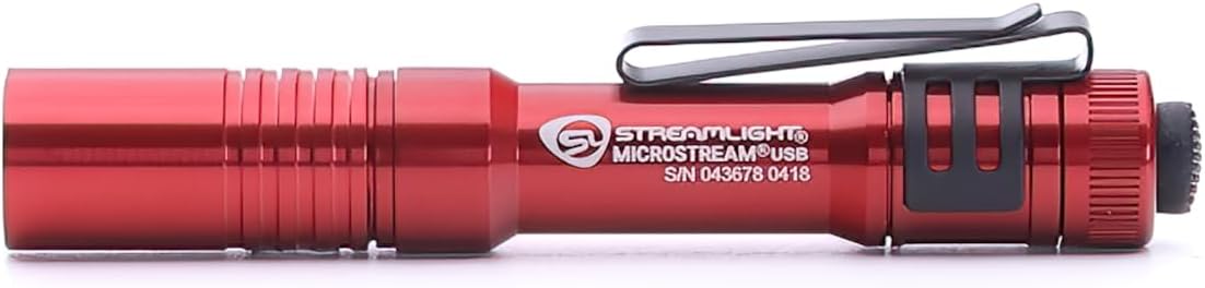 Streamlight 66605 MicroStream 250-Lumen 1,150-Candela Flashlight, Red