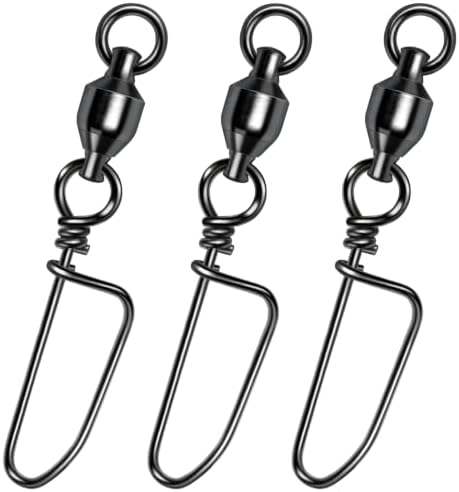 Alwonder 20-Pack Ball Bearing Swivels with Snaps, Fishing Snap Swivels Fishing Tackle Saltwater Freshwater Coastlock Snaps Barrel Swivel Leader Connector Downrigger Planer Release Clips