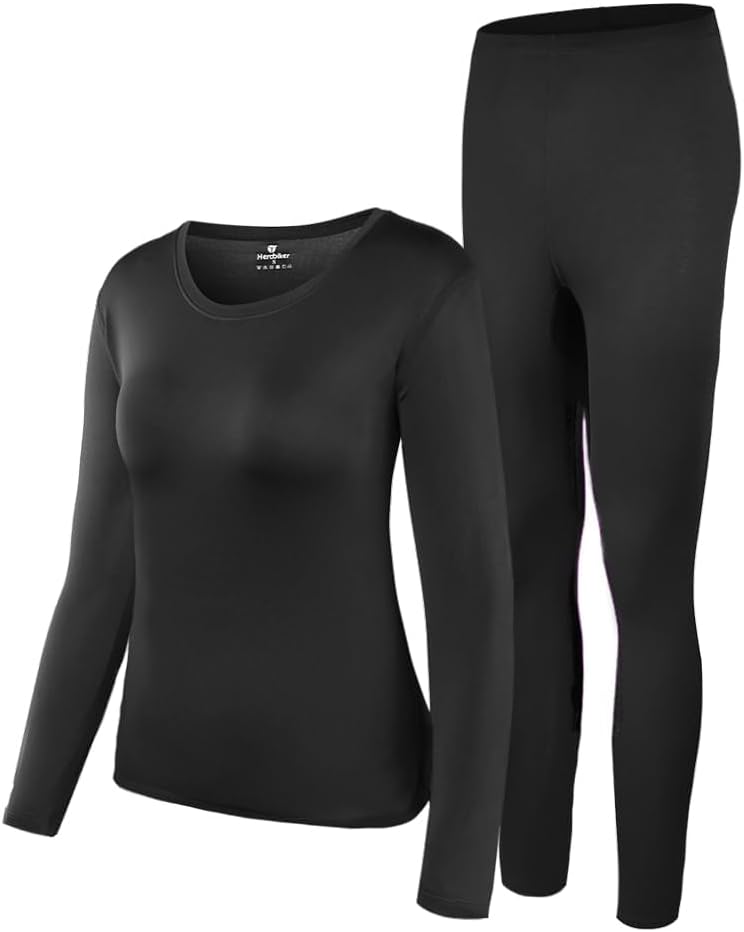 Women's Thermal Underwear Base Layer with Fleece Lined Winter Cold Weather