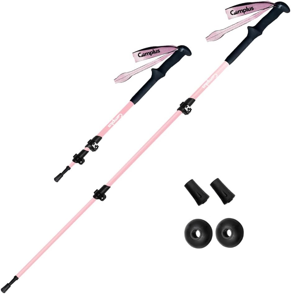 2 Pack Adjustable Hiking Trekking Poles Telescoping Walking Sticks