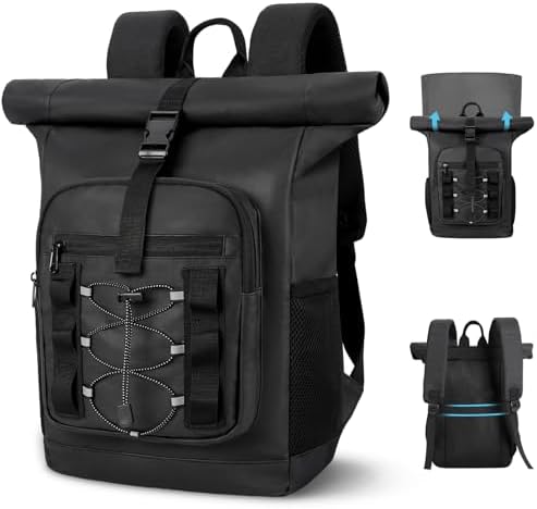 ISEYOU Rolltop Cooler Backpack, 36 Cans Insulated Backpack for Men & Women, Keeps Cold for Up to 20 Hours, Waterproof & Leak Proof Cooler Bag for Picnic, BBQ Camping, Lunch, Beach, Hiking
