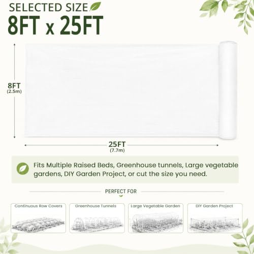 8x25Ft Garden Netting, Fine Mesh Insect Netting for Plant Protection