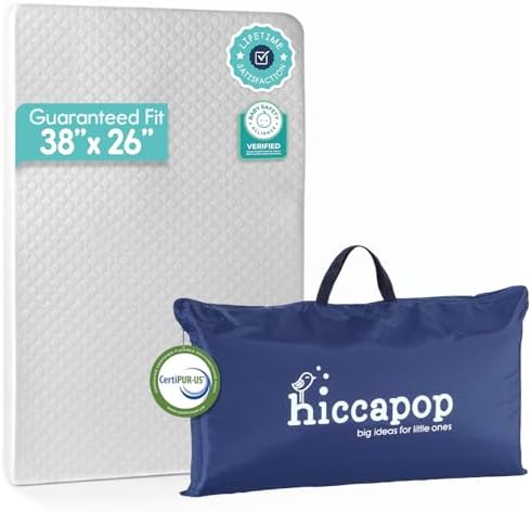Hiccapop Playard Mattress Pad, Pack and Play Mattress with Carry Bag, 1.25"