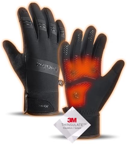 100% Waterproof Winter Gloves for Men Women Windproof Thermal with Touchscreen Finger, Anti-Slip Palm, Warm Hands for Cold Weather Running, Cycling, Driving, Hiking, Snow, Ski, Golf