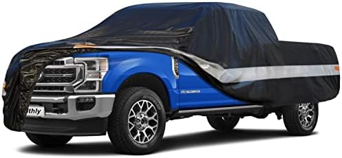 10 Layers Truck Cover Waterproof All Weather. Pickup Truck Cover Rain Snow UV Dust Protection. Length: 246-255 inches, Universal Fit for Ford F150 Chevy Silverado Dodge Ram 1500.