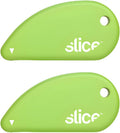 Slice Micro Safety Cutter | Safe Ceramic Box Cutter Lasting 11x Longer than Metal | Keychain Box Opener | 2 Pack | Green
