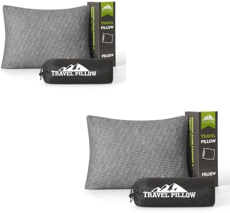 Travel Pillow Compressible Camping Memory Foam Pillow - Dark Grey S Size, Dark Grey M Size, Ideal Backpacking, Airplane and Car