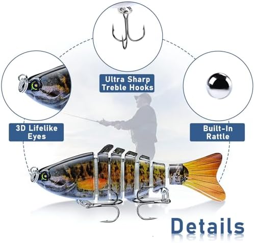 Multi-Segmented Fishing Lures, Glide Swim Bait Lure for Bass Fishing Stuff
