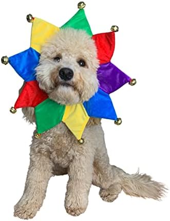 ComfyCamper Dog Jester Clown Neckpiece Cute Outfit Halloween Costume, L