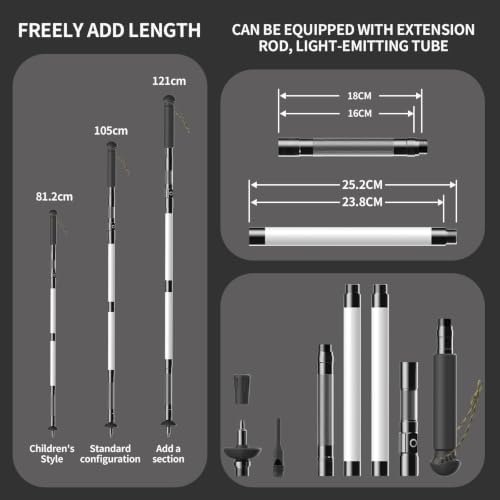LED Trekking Pole,Lightweight Aluminum Hiking Poles for Women&Men,Collapsible Walking Sticks for Travel, Multifunctional Walking Sticks for Travel, Night Hiking, Mountaineering & Camping