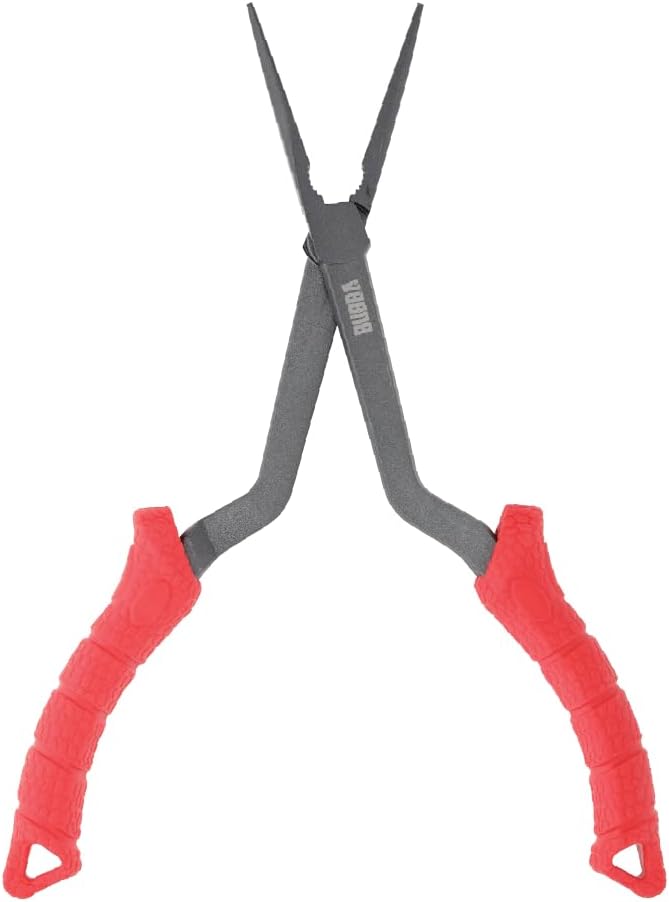 Bubba 7.5" Forged Fishing Pliers with Crimping Cutouts, Lure Tuning Slots, Hook Pulling Holes, and Corrosion-Resistant Coated Steel, For Fishing