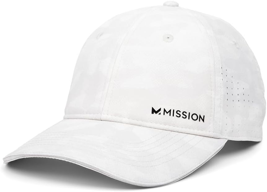 MISSION Cooling Vented Performance Hat Unisex Cap for Workouts, Golf & Running, Sweat & Water Activated Technology