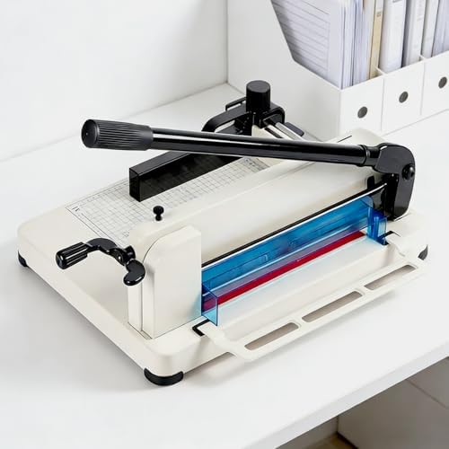 Heavy Duty Paper Cutter 12", Guillotine A4 Paper Cutter, 500 Sheets Capacity Paper Trimmer, Double Safety Protection Durable HSS Blade for Cutting Paper