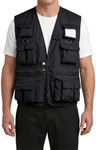 BACKBONE Men's Multi‑Pocket Travel Utility Vest, Outdoor Photography Safari Vest