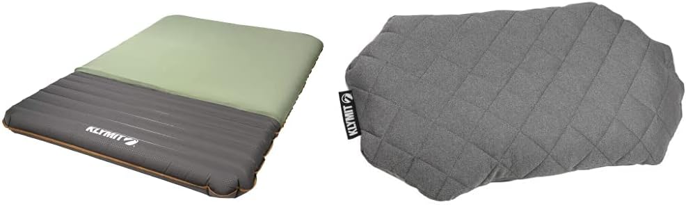 Klymit Klymaloft Lofted Hiking and Backpacking Air Bed, Inflatable Sleeping Pad for Camping with Memory Foam,Green