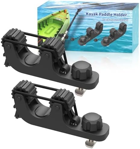 Huntury Kayak Paddle Holder, Save Kayak Track Space, Fishing Net, Fishing Poles Holder for Fishing, Track Mount Accessories