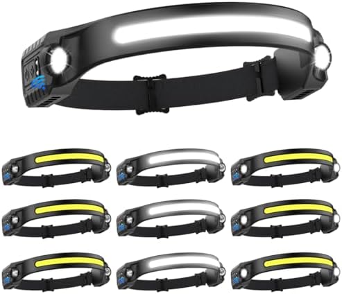 ZioeYiue Headlamp Rechargeable 10P, 230°Wide Beam LED Head Lamp for Adults