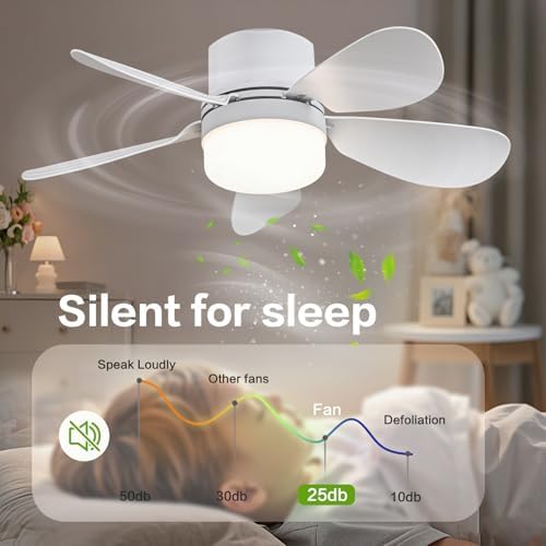 Socket Fan Light with Remote Control, Portable Small Ceiling Fans with Lights for Bedroom, Kitchen, Living Room, with Dimming Function, 1000 Lumens, Screws into E26/E27