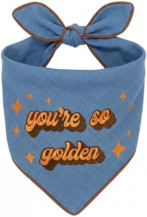 Two Tails You're So Golden Dog Bandana, Tie-on, Large