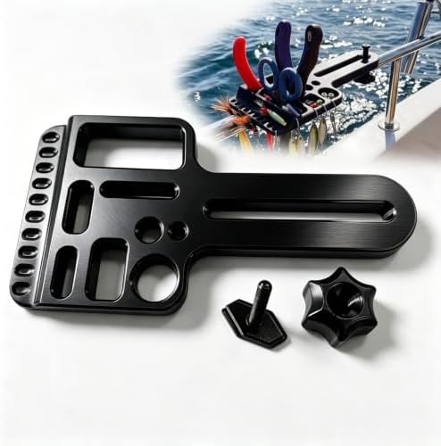 Kayak Fishing Tool Holder, T Track Mount Organizer with Lure Rack