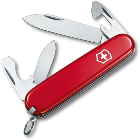 Victorinox Recruit Swiss Army Knife, 10-Function Pocket Knife, Red